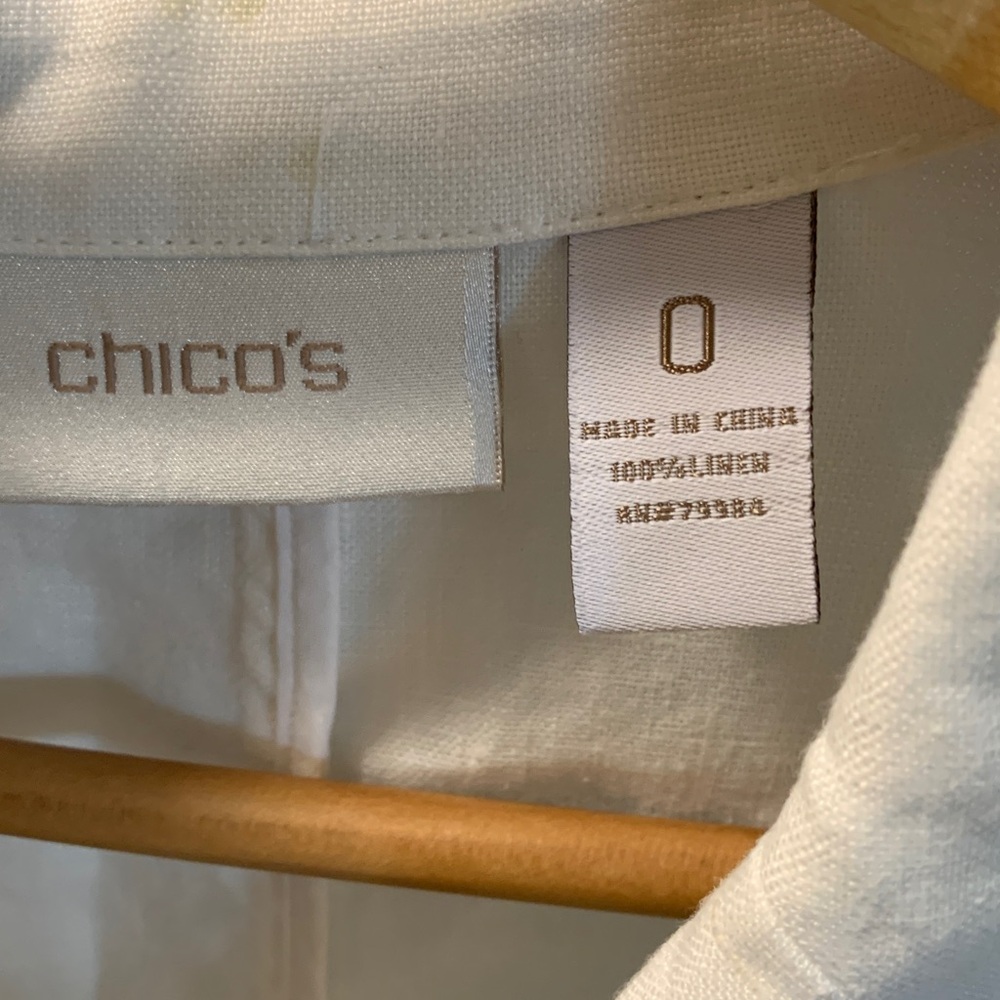 Chico's White Single-Button Linen Blazer - Picture 3 of 3